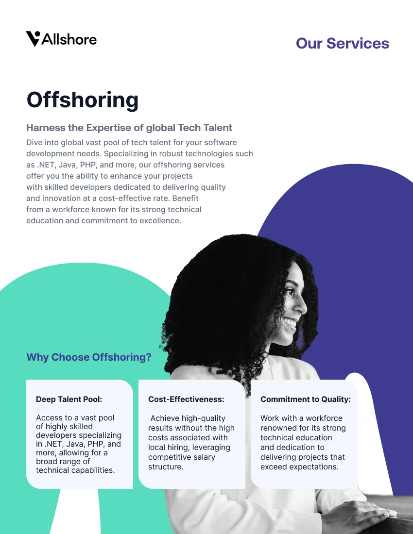 Allshore Talent booklet page