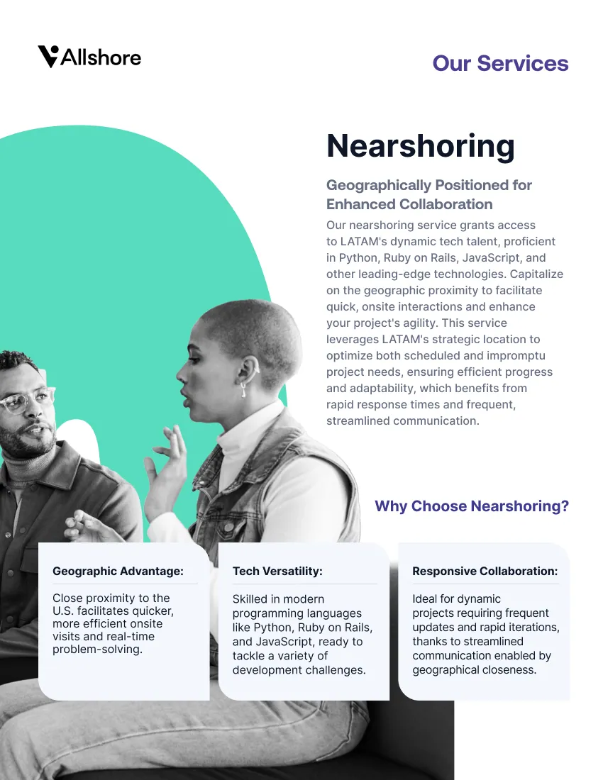 Allshore Talent booklet page