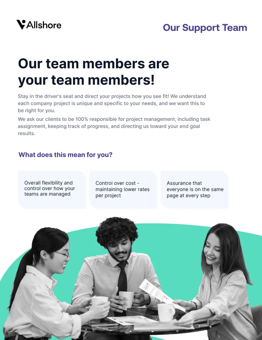Allshore Talent booklet page