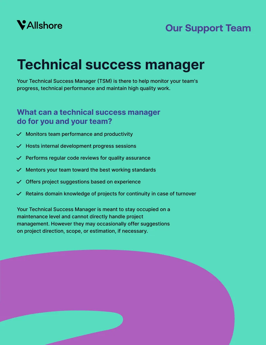 Allshore Talent booklet page