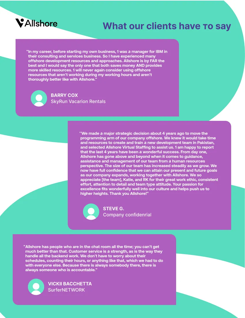 Allshore Talent booklet page